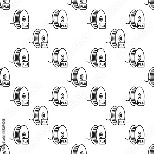 Wallpaper Mural PLA Filament vector Additive Manufacturing Technology seamless pattern in outline style Torontodigital.ca