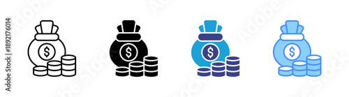 Capital Venture icon set multiple style collection