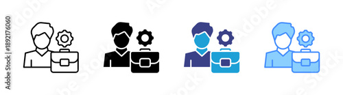 Business Manager  icon set multiple style collection