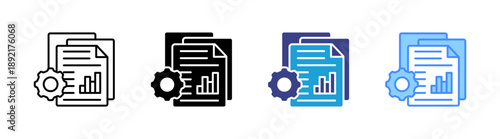 Statistical Report  icon set multiple style collection