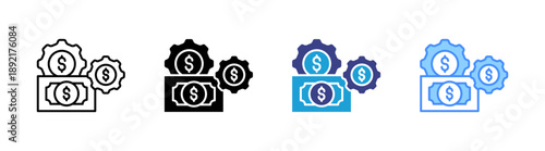 Money Management icon set multiple style collection