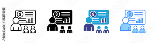 Training icon set multiple style collection