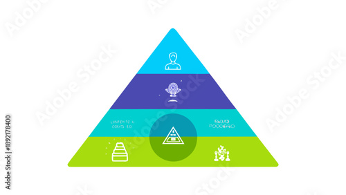 A minimalist pyramid chart with three tiers in mono color scheme for business and marketing presentations with business presentation and marketing materials