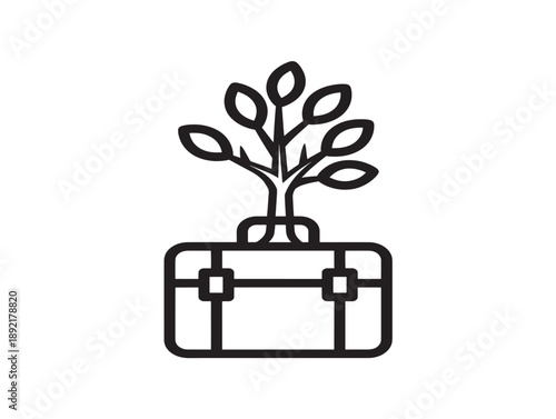 Growing tree from briefcase