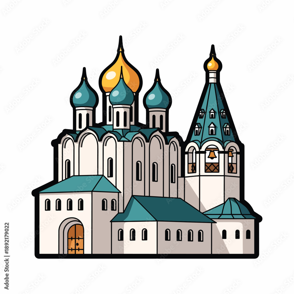 custom made wallpaper toronto digitalOrnate white building with blue and gold domes