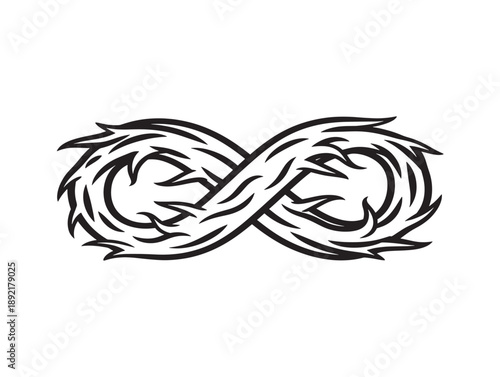 Infinity symbol with tribal design