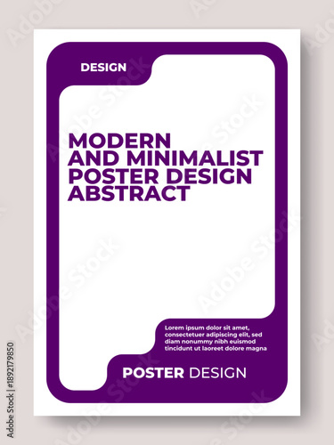 Clean Minimalist Purple Poster Layout, Abstract Editorial Flyer Design for Modern Branding and Creative Agency