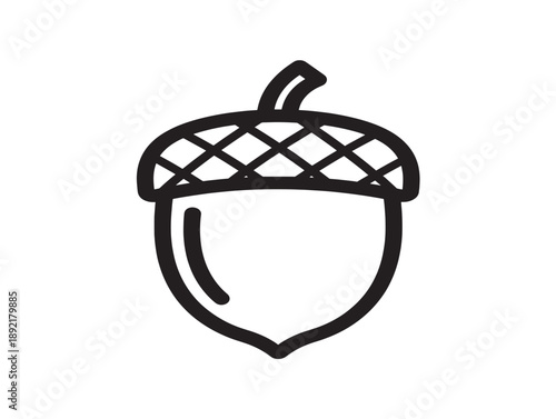 Simple acorn icon in flat design