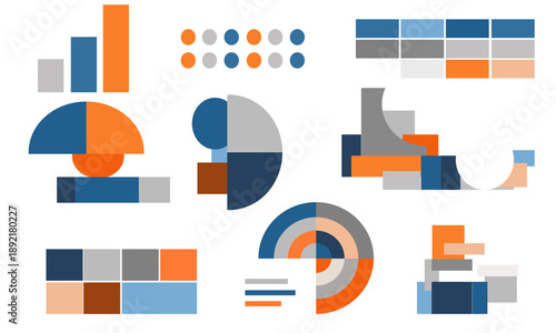 Foto set of infographic elements,  Abstract Corporate Modular System Background