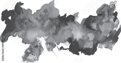 Black and Gray Watercolor Ink Wash Abstract Texture