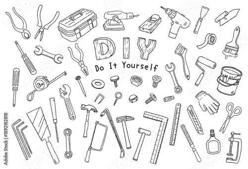 DIYツール　手描きイラストセット