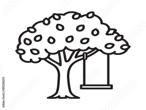 Simple tree with swing illustration