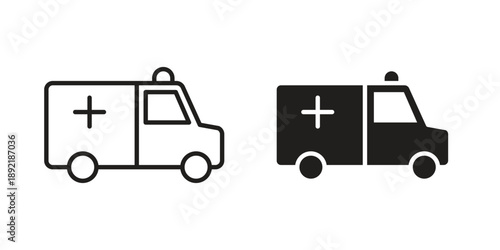 Ambulance icon vector isolated on white background. Simple icon set.