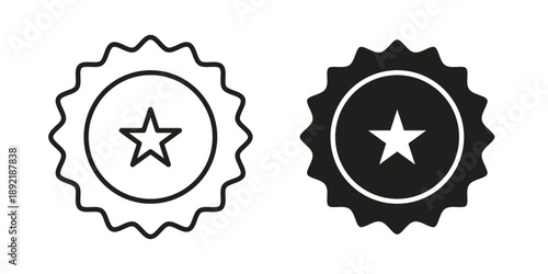 Badge icon vector isolated on white background. Simple icon set.