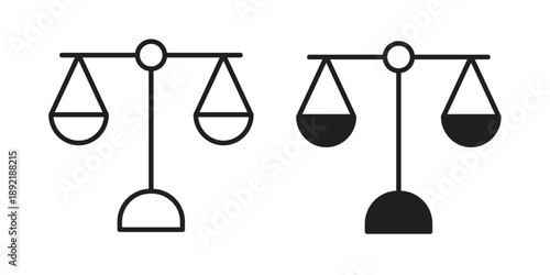 Balance scale icon vector isolated on white background. Simple icon set.