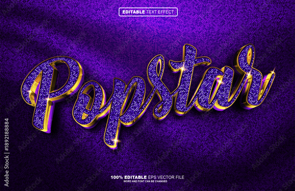 Photos Popstar 3D editable text effect