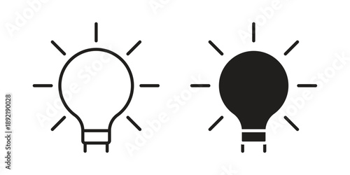 Bulb icon vector isolated on white background. Simple icon set.