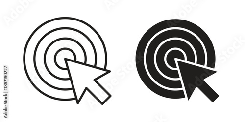 Bullseye pointer icon vector isolated on white background. Simple icon set.
