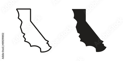 California icon vector isolated on white background. Simple icon set.