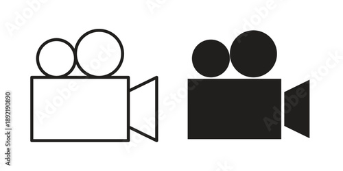 Camcorder icon vector isolated on white background. Simple icon set.