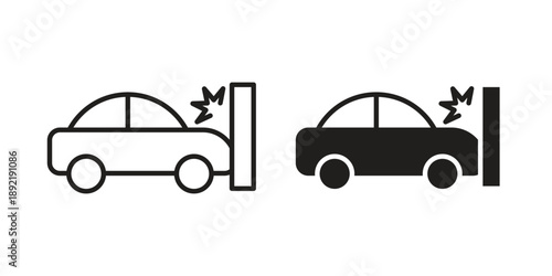 Car crash icon vector isolated on white background. Simple icon set.