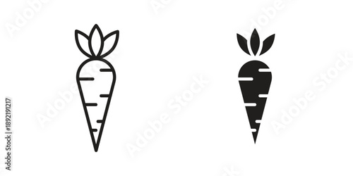 Carrot icon vector isolated on white background. Simple icon set.