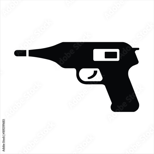 Minimal Medical Infrared Thermometer Gun Icon Black and White Vector