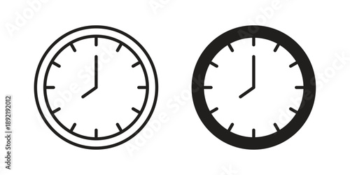 Clock icon vector isolated on white background. Simple icon set.