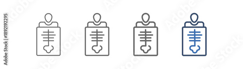 
outline icon set x-ray with human body  design