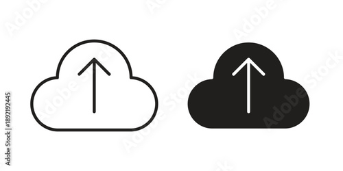 Cloud upload icon vector isolated on white background. Simple icon set.