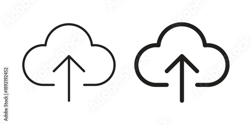 Cloud upload icon vector isolated on white background. Simple icon set.