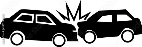 car accident  silhouette icon design template