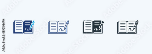 Book Multiple Style Icon Collection