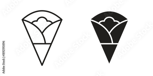 Crepe icon vector isolated on white background. Simple icon set.