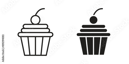 Cupcake icon vector isolated on white background. Simple icon set.