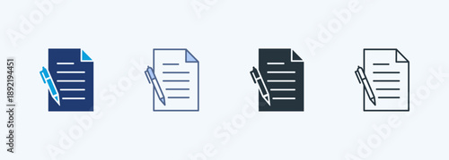 Writing Paper Multiple Style Icon Collection