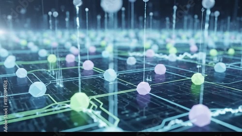 Abstract digital network with glowing nodes and lines