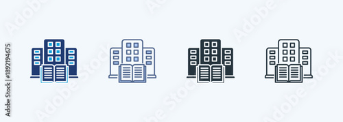 Public Library Multiple Style Icon Collection