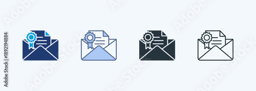 Certificate Envelope Multiple Style Icon Collection
