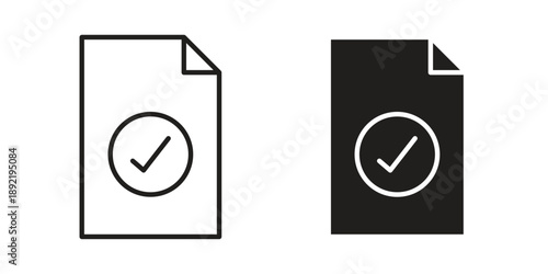 Document accept icon vector isolated on white background. Simple icon set.