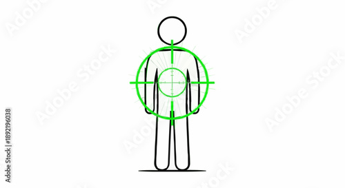 Person silhouette with target crosshairs centered on chest.