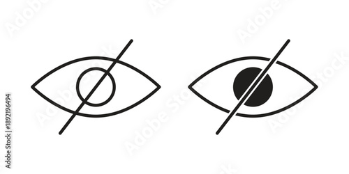 Eye crossed icon vector isolated on white background. Simple icon set.