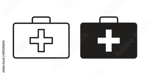 First aid kit icon vector isolated on white background. Simple icon set.