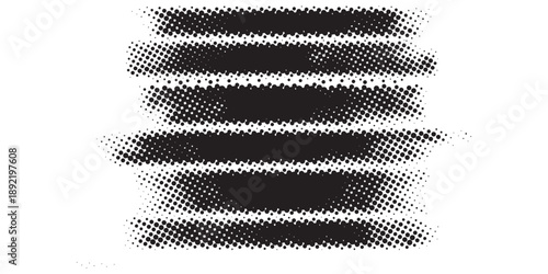 Abstract Halftone Pattern with Horizontal Black Lines on White Background.