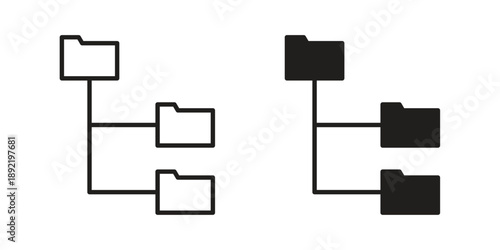 Folder tree icon vector isolated on white background. Simple icon set.