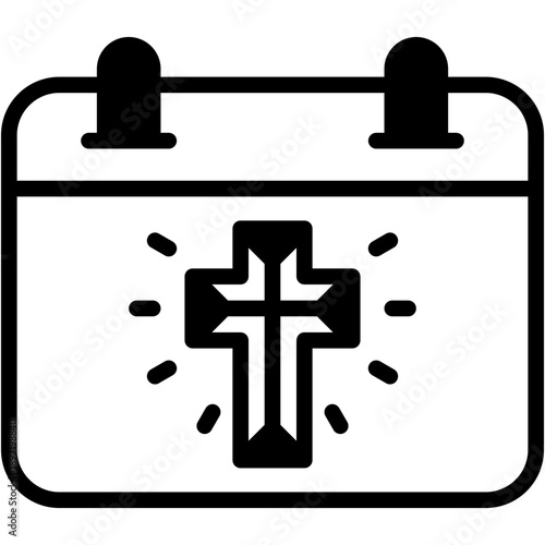 Holy Week Calendar and Christian Religious Date Vector Icon