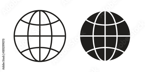 Globe icon vector isolated on white background. Simple icon set.
