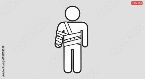Person with broken arm in sling icon.