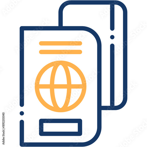 Passport Document and Travel Identity Vector Icon