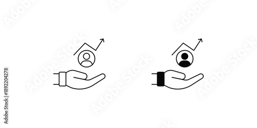 Personal Development set icon with white background vector stock illustration